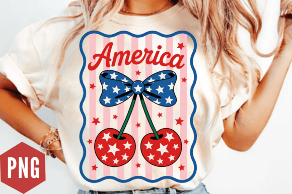 4th of July Patriotic Coquette Cherry PN Graphics