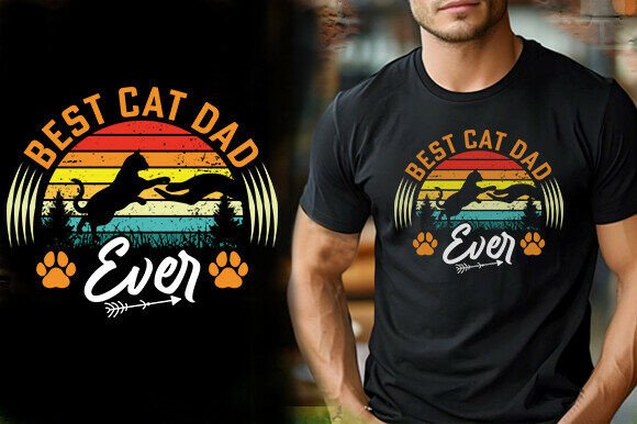 Best Cat Dad Ever T-Shirt Design Graphics