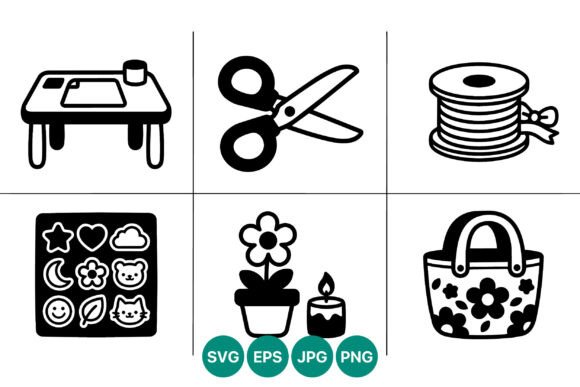 Crafting Tools Line Art: Graphics for Creative Branding