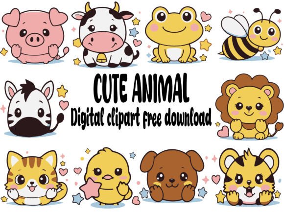Cute Animal Illustration Png Svg Bundle