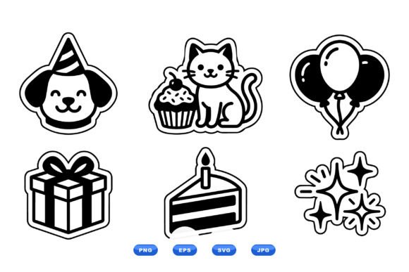 Cute Birthday Sticker Pack: Graphics for Playful Branding