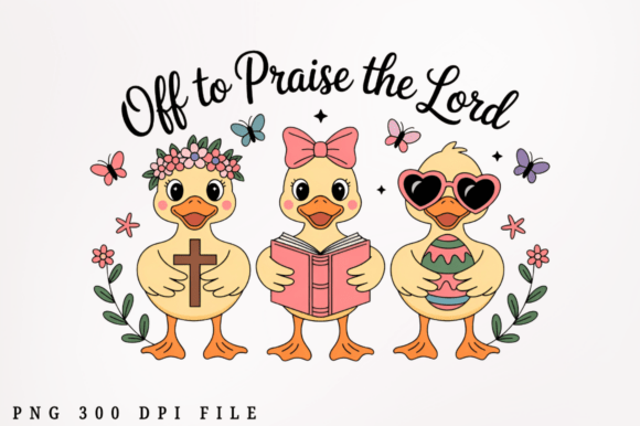 Cute Goose Off to Praise the Lord PNG Graphics