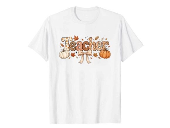 Cute Teacher Pumpkin Fall T-Shirt Graphics