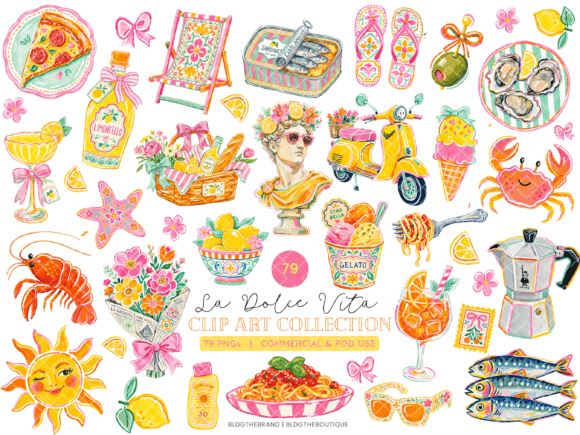 Dolce Vita Italian Summer PNG Clip Art