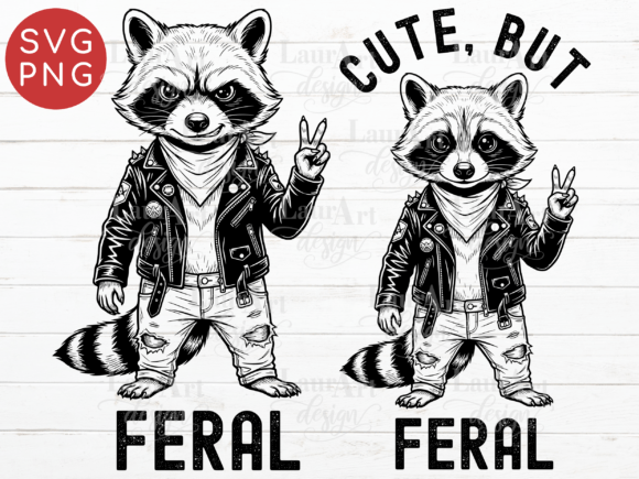 Feral Racoon Cute but Feral Biker Racoon Graphics