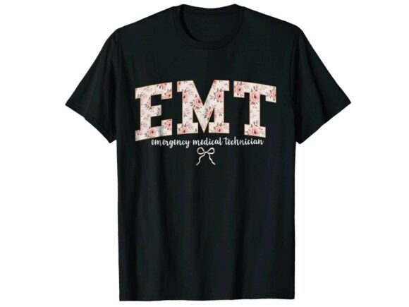 Floral EMT Pride Paramedic T-Shirt Graphics