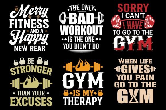 Gym Workout Fitness T-Shirt Bundle