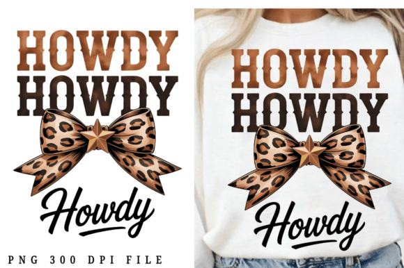Howdy Cowgirl Bow PNG Design