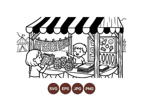 Kids Sticker Market Illustration Graphics