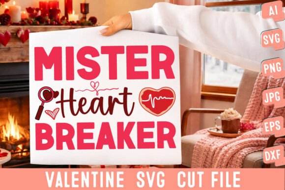 Mister Heart Breaker SVG Cut File for Graphics and T-Shirt Designs