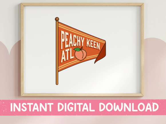 Peachy Keen ATL Pennant Flag Print Graphics