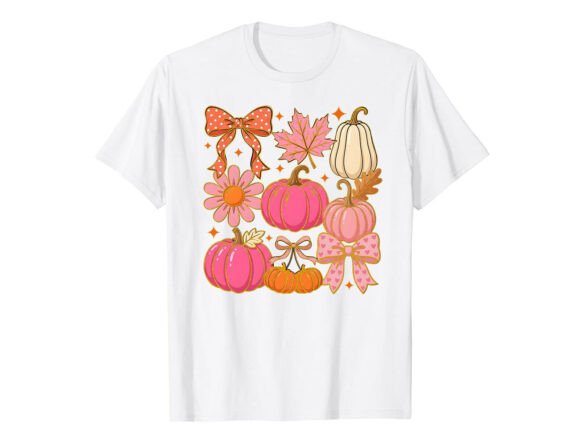 Pink Coquette Pumpkin Fall T-Shirt Graphics