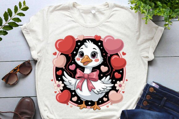 Preppy Lovely Cute Goose Valentine’s Day