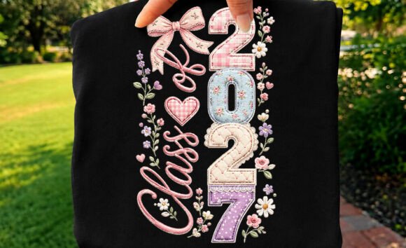 Senior Class of 2027 Coquette Shirt Png: Graphics for T-Shirt Designs