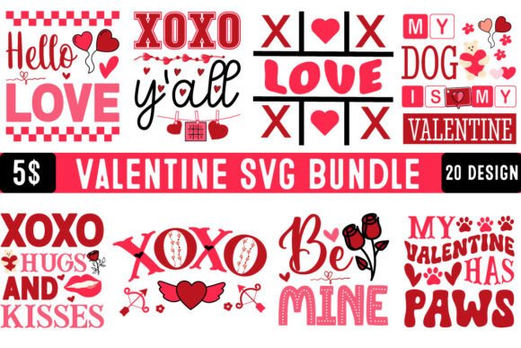 Valentine Day SVG Bundle for Graphics and T-Shirt Designs